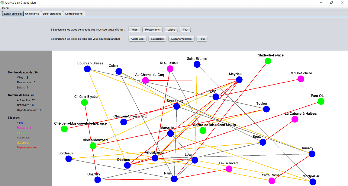 Image de l'interface de l'application de graphe-map