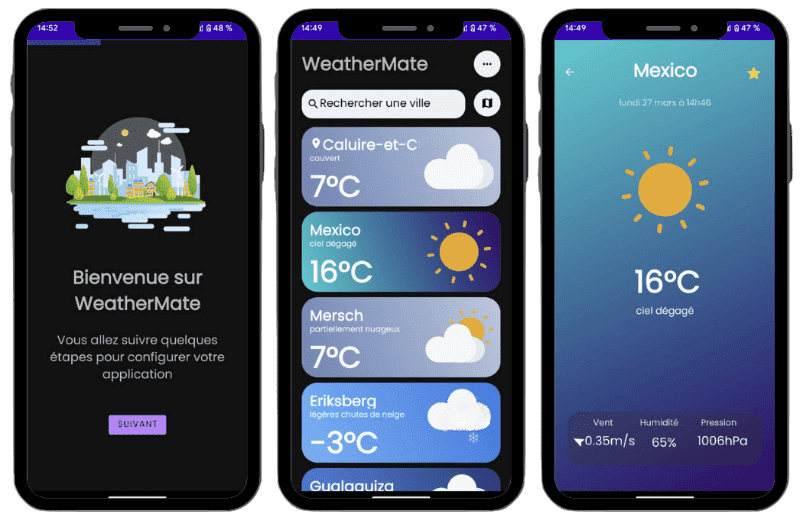 Application mobile Weathermate