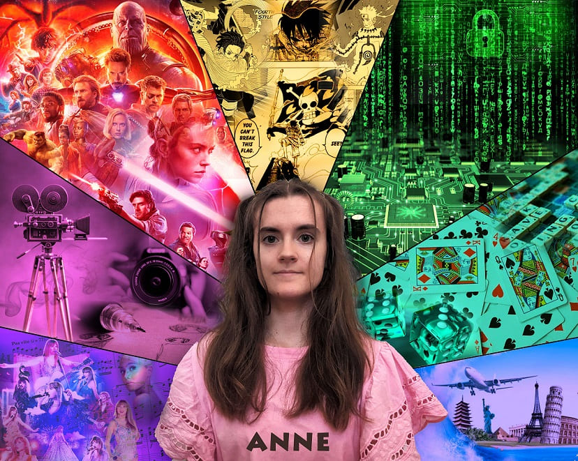 Photomontage présentant mes passions