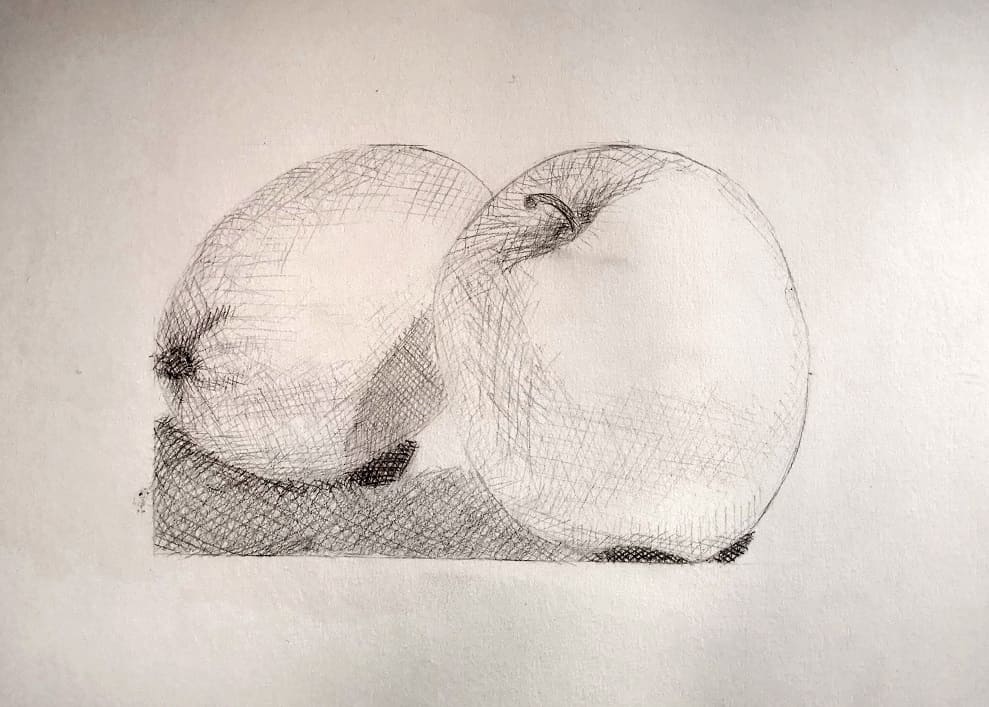 Dessin d'un citron et d'une pomme